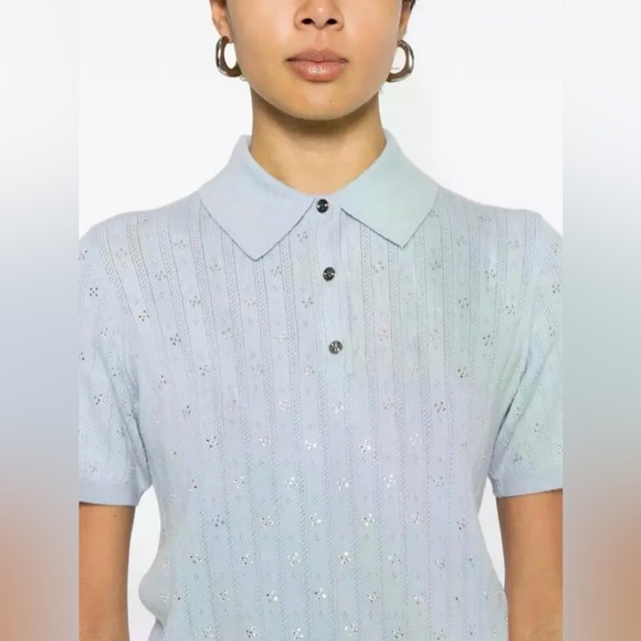 Maje cropped sweater with rhinestones size XS - Picture 6 of 11